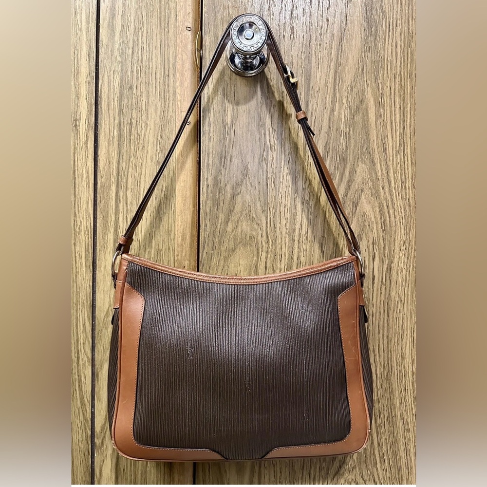 Vintage Salvatore Ferragamo Brown and Tan Shoulder Bag